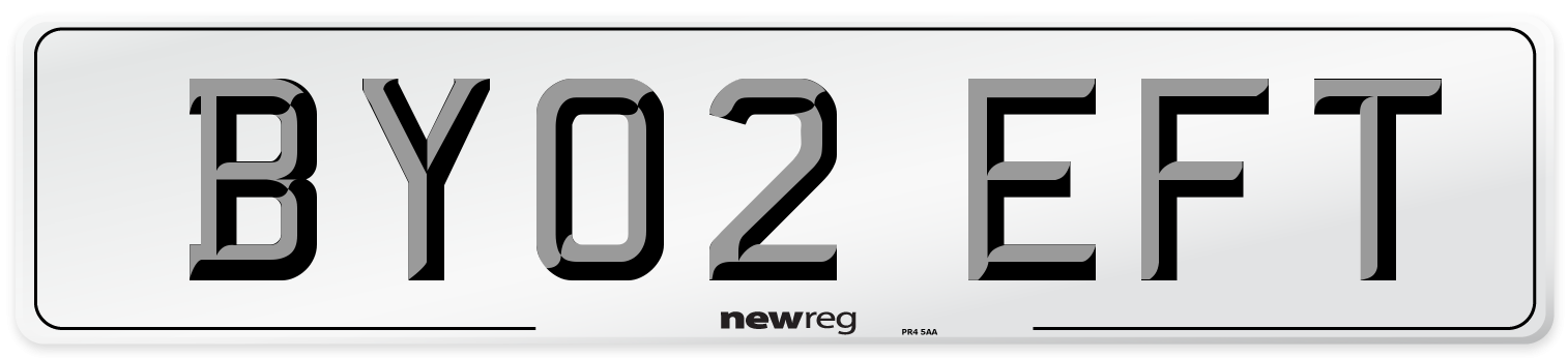 BY02 EFT Number Plate from New Reg
